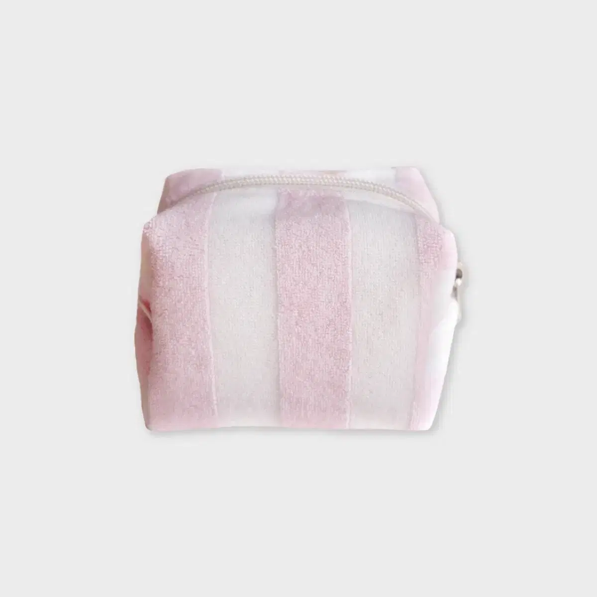 언폴드파우치 stripe terry pouch babypink small